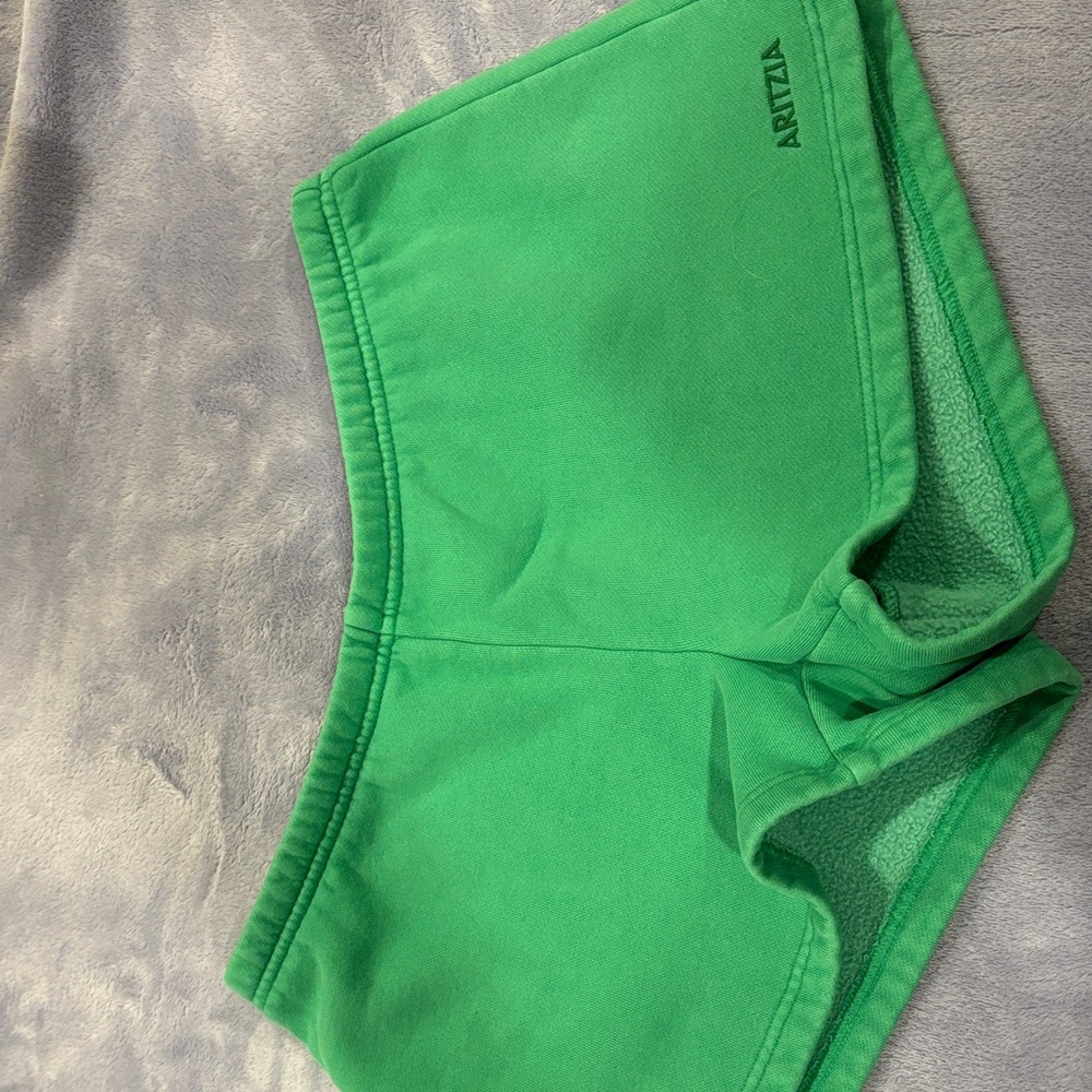 Aritzia Green Boyfriend Fit CozyFleece Shorts
